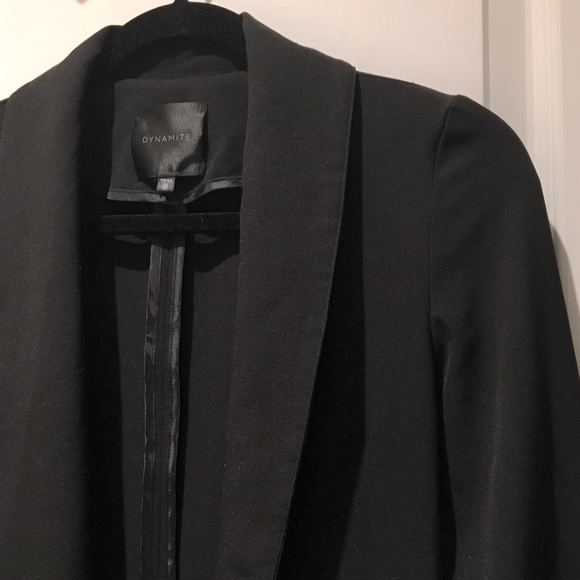 Dynamite Open Front Black Blazer Jacket - Picture 5 of 12